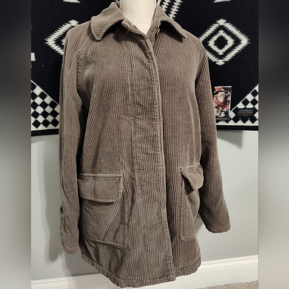 🧸 Vintage 90's Abercrombie & Fitch Courdouroy Button Front Wool Blend Coat, M - Picture 1 of 16